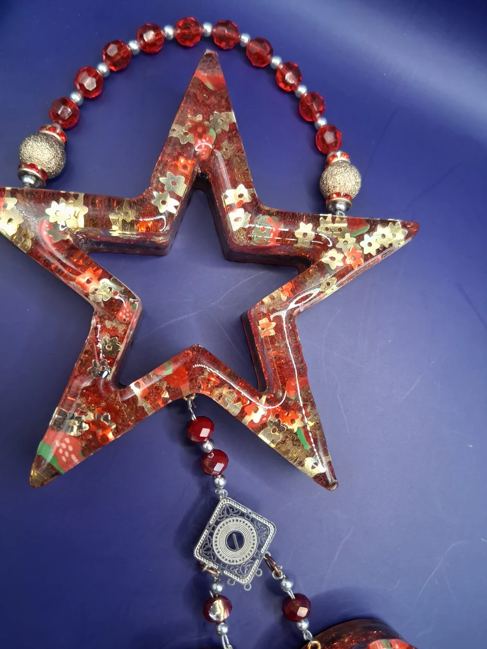 Red Glitter Star Hanging Ornament